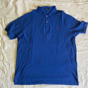 POLO RALPH LAUREN MENS PRE OWNED 2-BUTTON MESH SHIRT BLUE 4XLT
